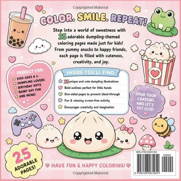 Kawaii Dumpling Coloring Book